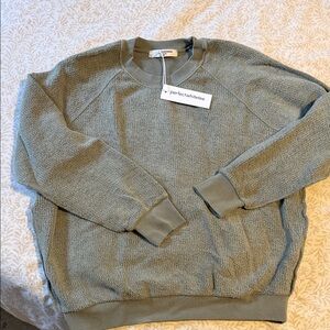 perfectwhitetee Gray / Green Crewneck